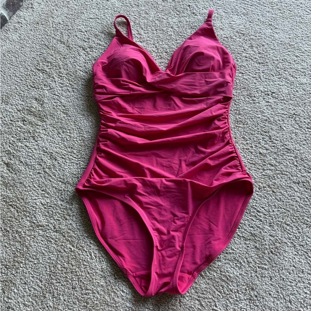 Like New Popilush Bright Pink One Piece Bathing Suit
